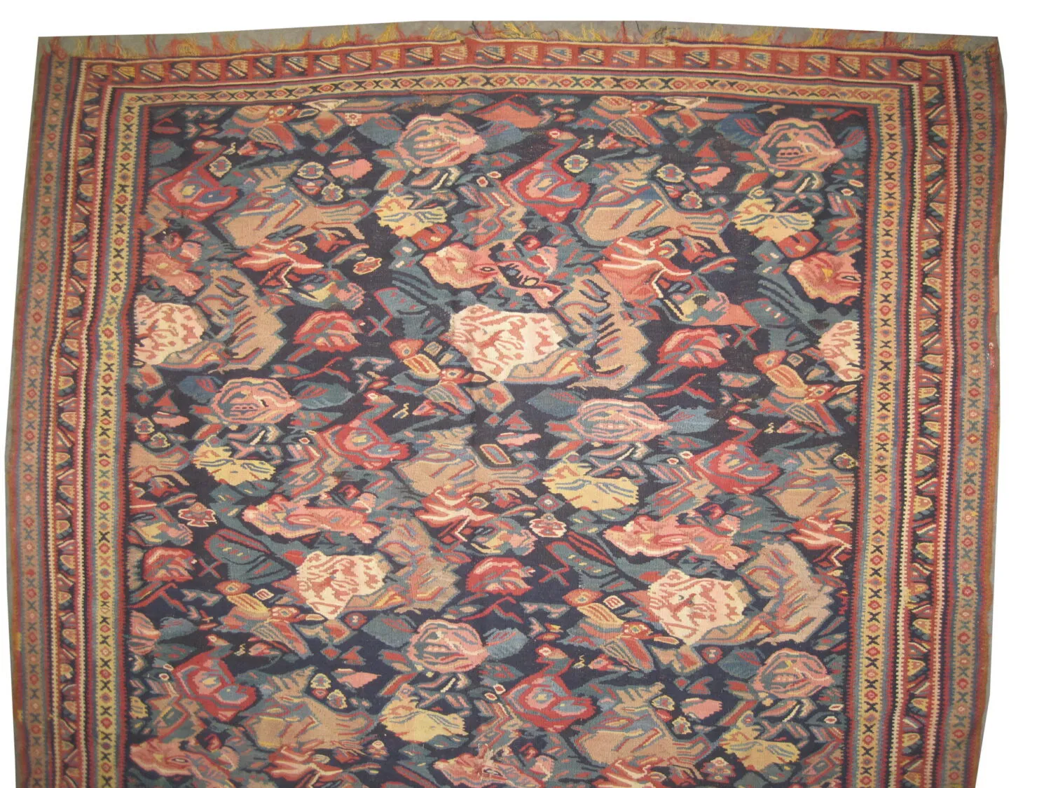 Senneh Kilim with silk Persian - Image 2