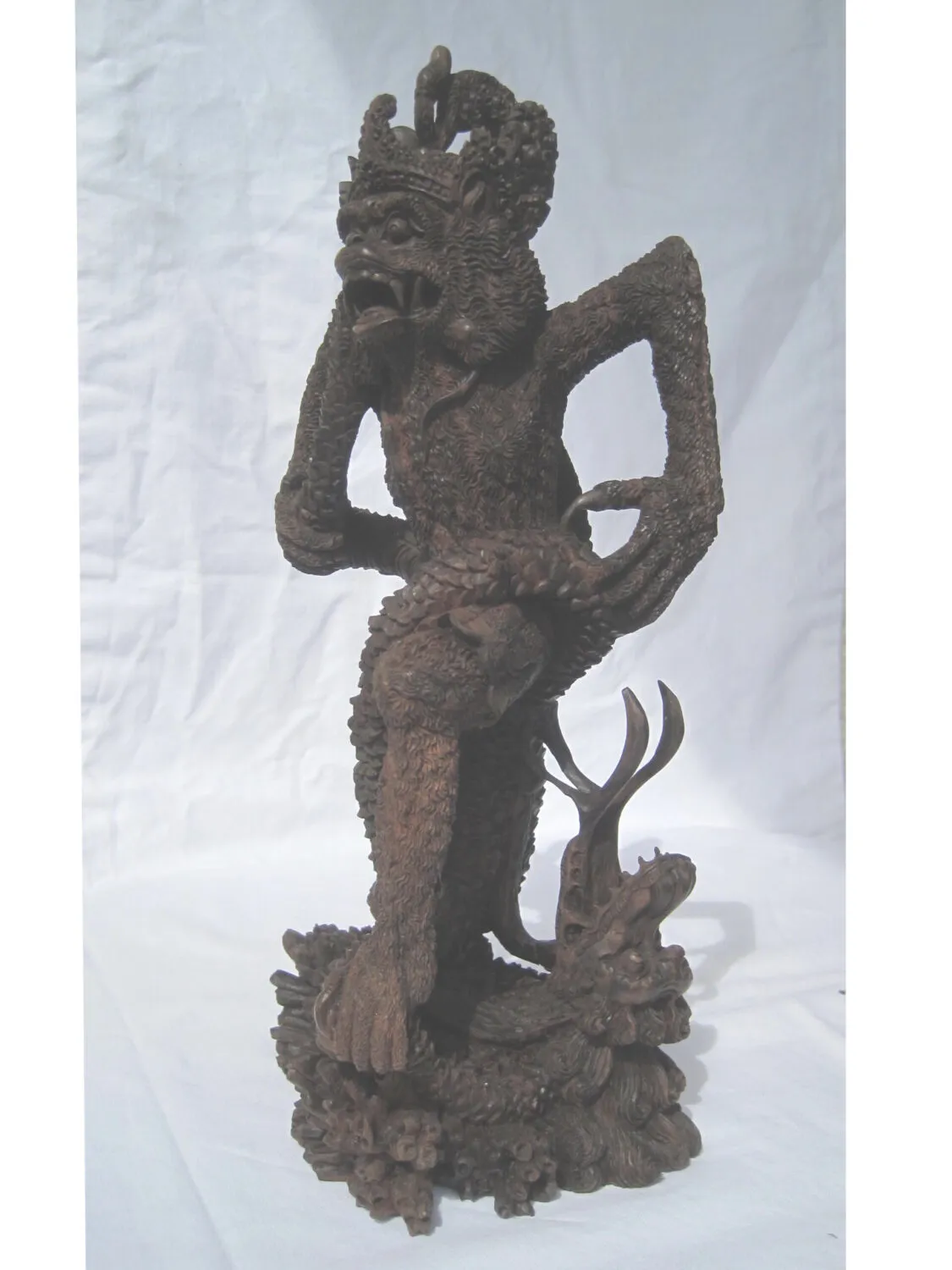 Asian Wooden Statue - Image 3